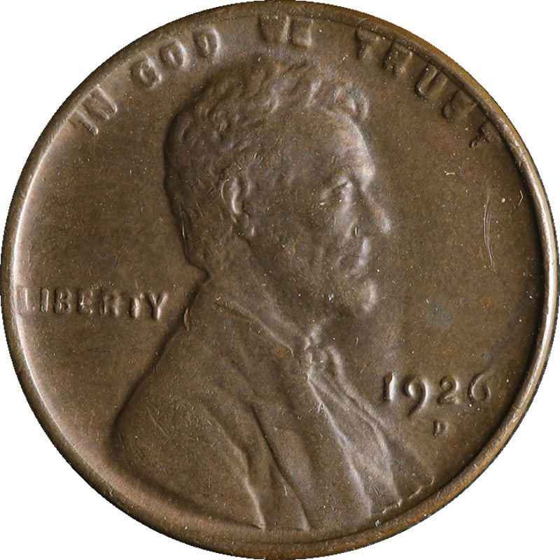 1926-D Lincoln Cent Copper Coin from Denver (1 of 2)