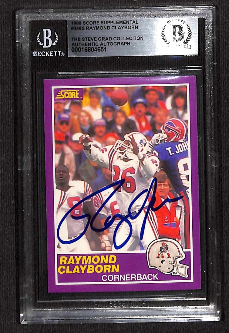 Raymond Clayborn Signed 1989 Score #346S Football Card Beckett Authenticated (1 of 1)
