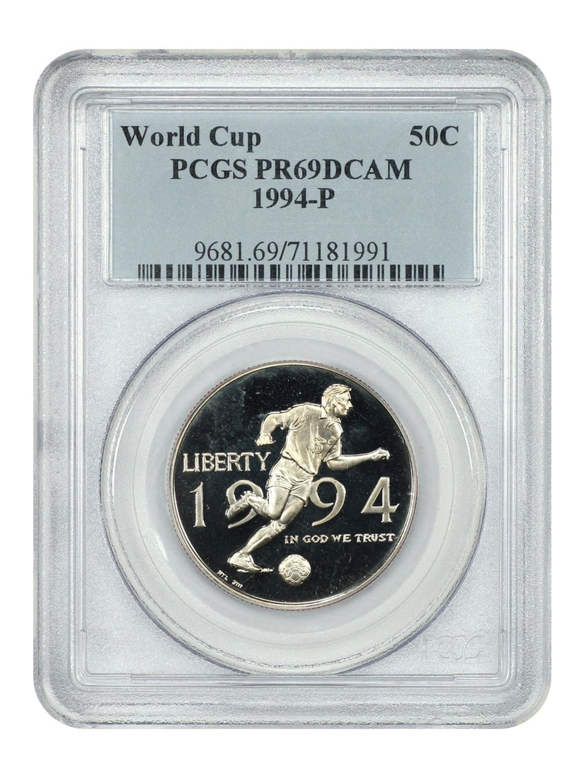 1994-P 50C World Cup PCGS PR69DCAM Uncirculated Commemorative Coin (1 of 4)