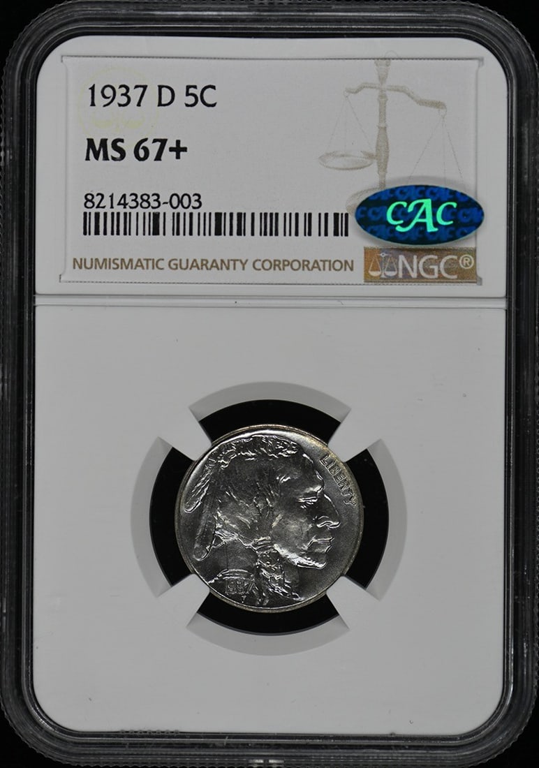 1937-D Buffalo Nickel NGC MS67+ CAC Uncirculated (1 of 4)