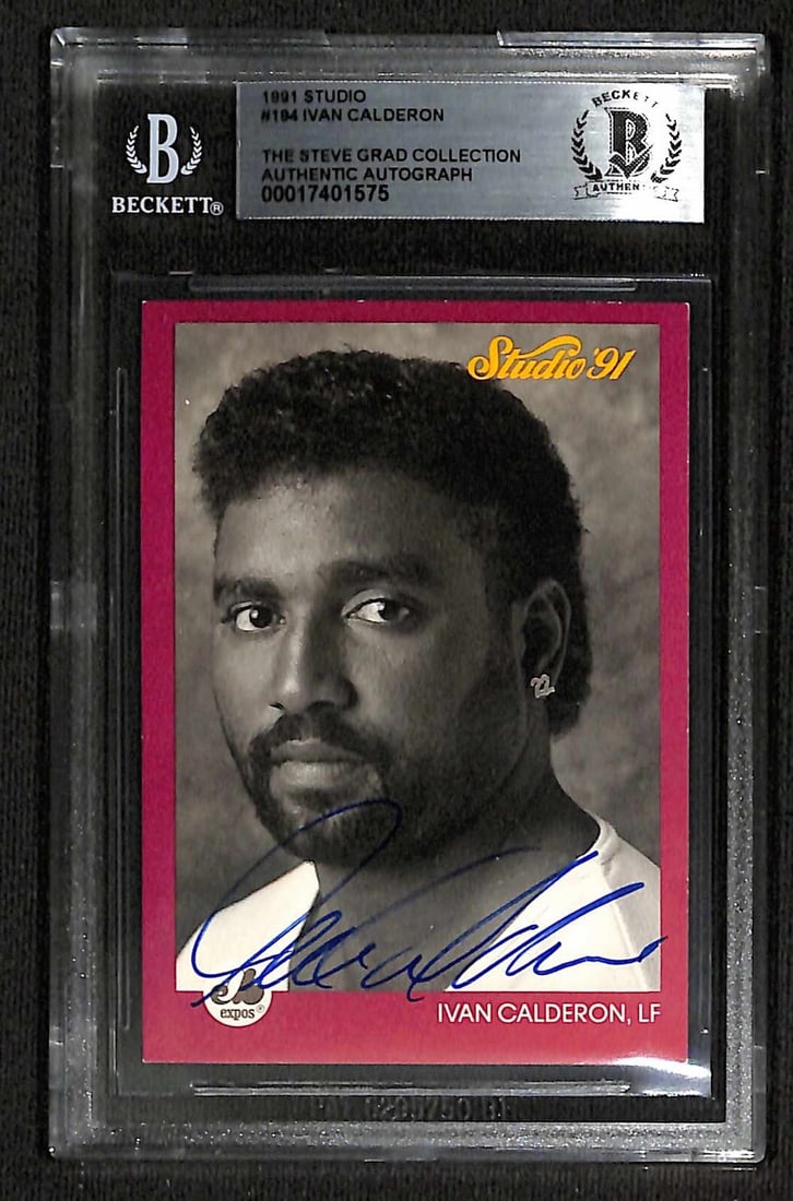 Ivan Calderon 1991 Studio #184 Signed Baseball Card Beckett Authenticated (1 of 1)