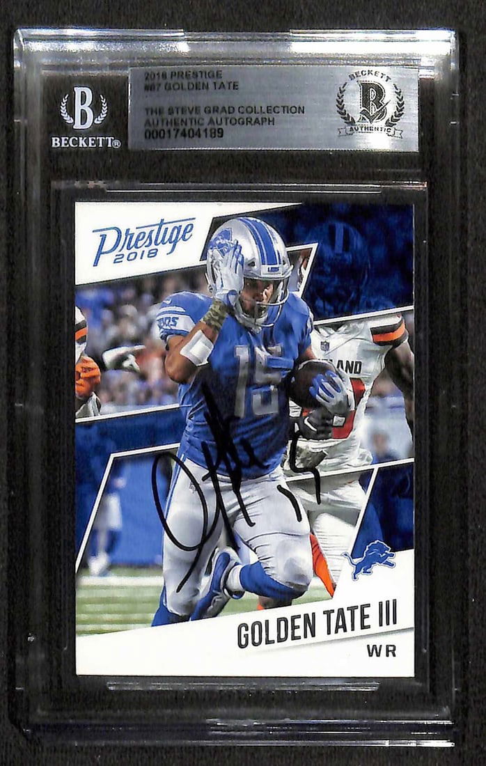 Golden Tate 2018 Prestige #87 Autographed Card Beckett Authenticated (1 of 1)