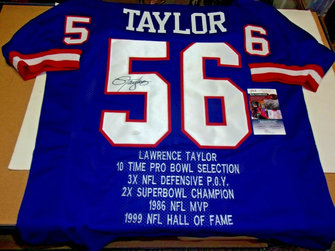 Lawrence Taylor Signed New York Giants Jersey HOF 1999 JSA COA (1 of 2)