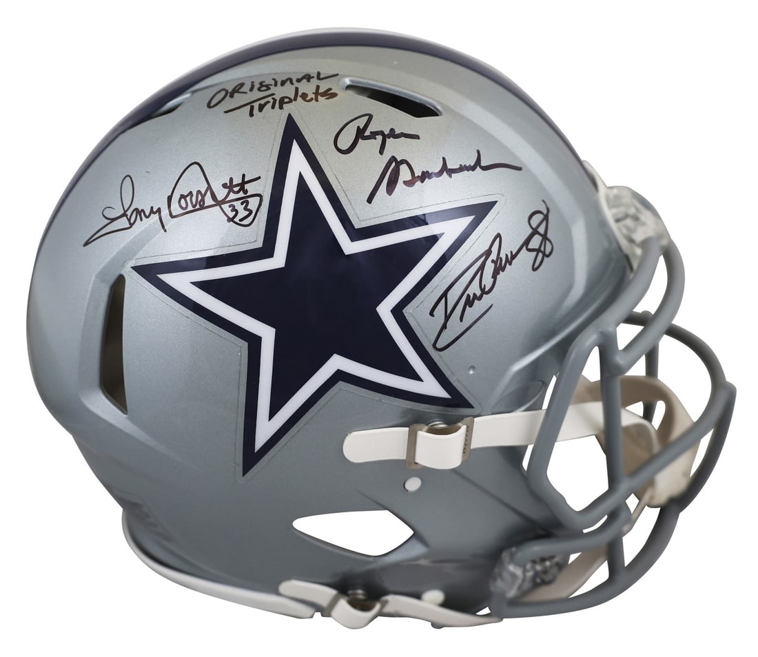 Dallas Cowboys Signed F/S Speed Proline Helmet by Pearson Staubach Dorsett BAS Authenticated (1 of 3)