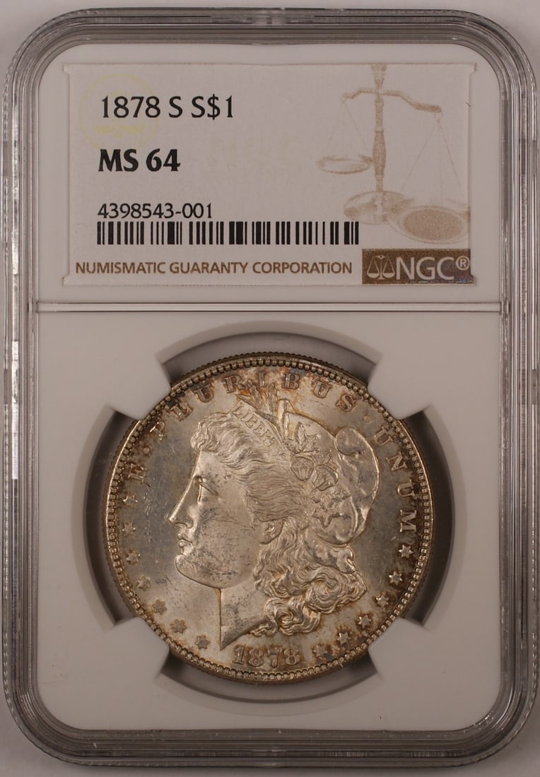 1878-S Morgan Silver Dollar Coin NGC MS-64 Toned (1 of 1)