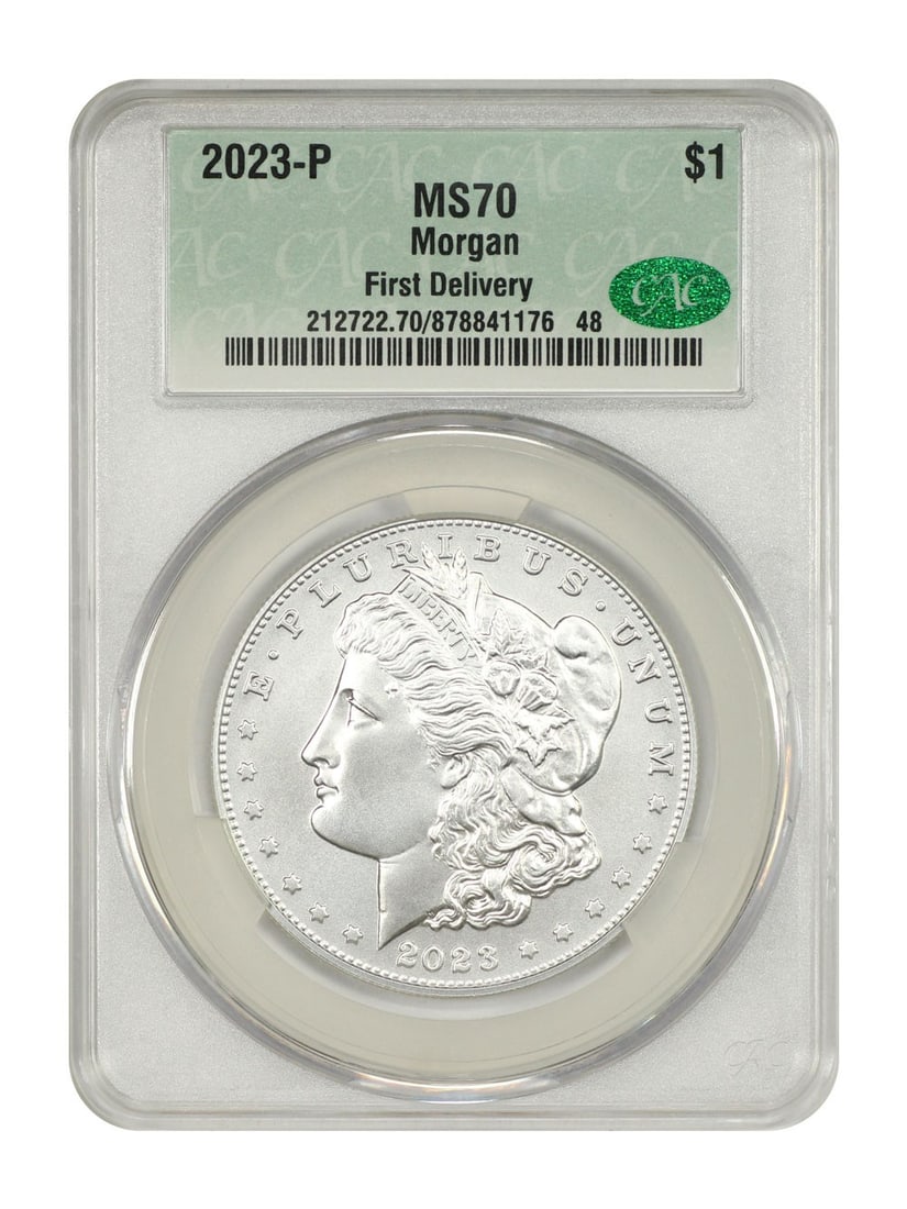 2023-P Morgan Dollar CACG MS70 First Delivery Uncirculated (1 of 4)
