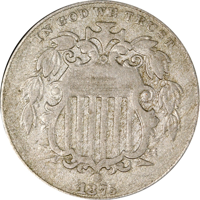 1875 Shield Nickel Circulated Nickel Coin (1 of 2)