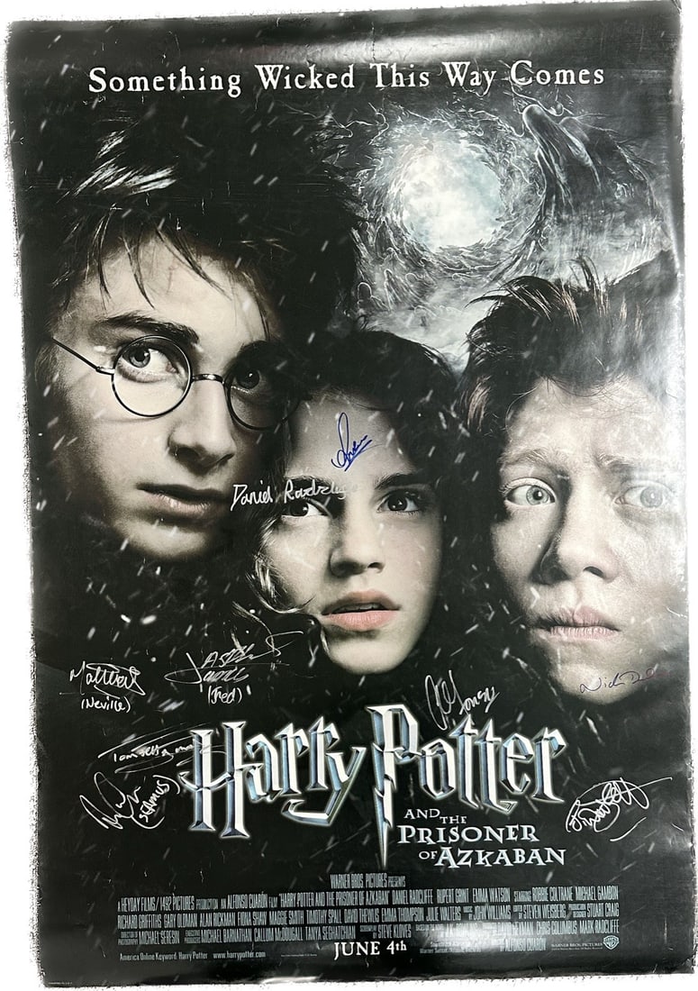 Harry Potter Prisoner of Azkaban Cast Signed Poster 9 Autographs Beckett LOA (1 of 1)