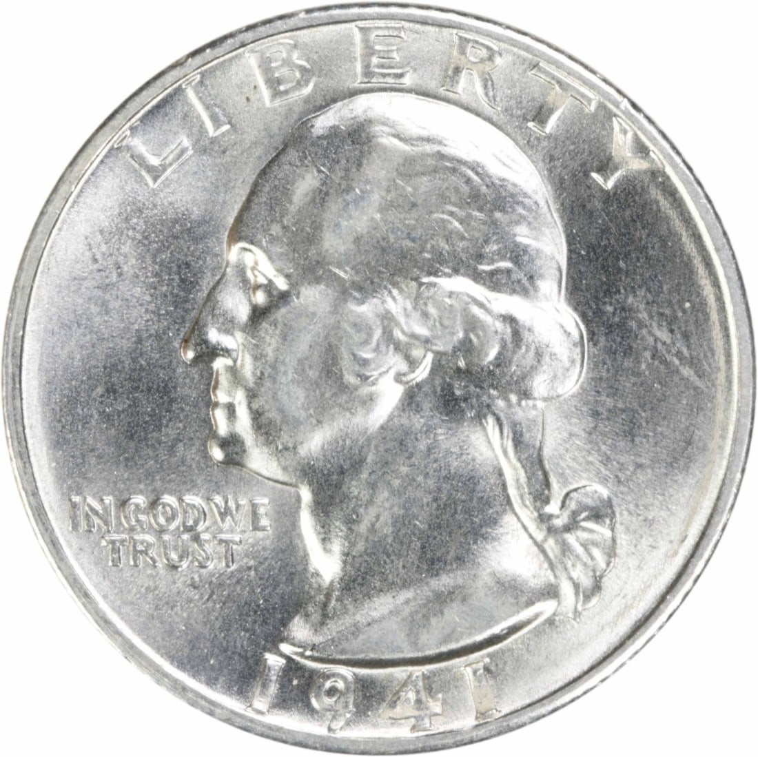 Choice BU+ 1941 Denver Silver 25C Washington Quarter Uncertified (1 of 2)