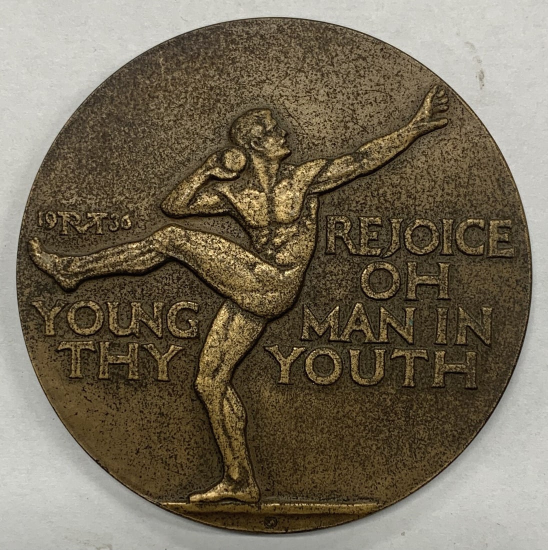 1936 Society of Medalists 13th Issue Bronze Man in Youth Medal 3 in (1 of 2)