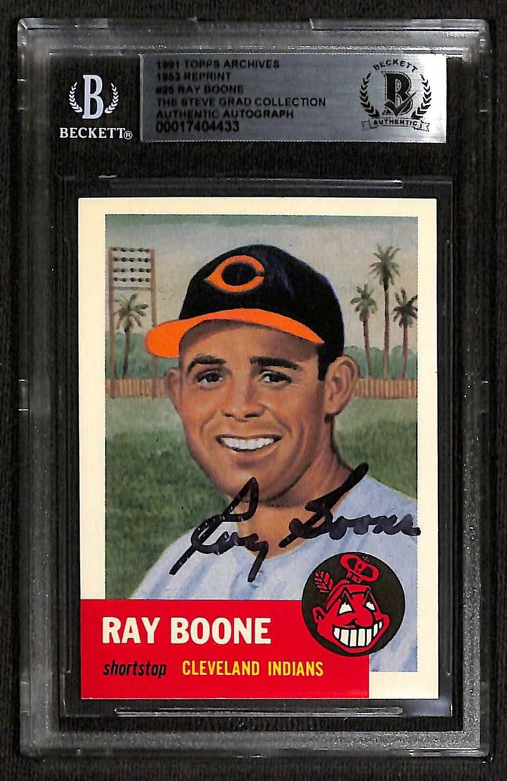 Ray Boone Signed 1991 Topps Archives '53 #26 Card Beckett Authenticated (1 of 1)