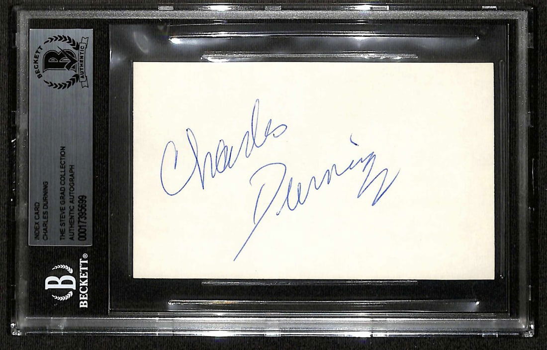 Charles Durning Signed 3x5 Index Card Beckett Authenticated (1 of 1)