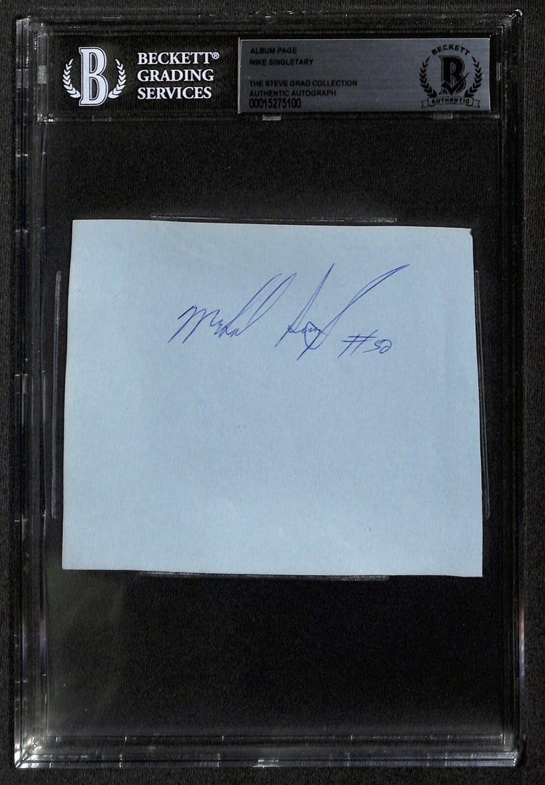 Mike Singletary Chicago Bears Signed Album Page Beckett Authenticated (1 of 1)