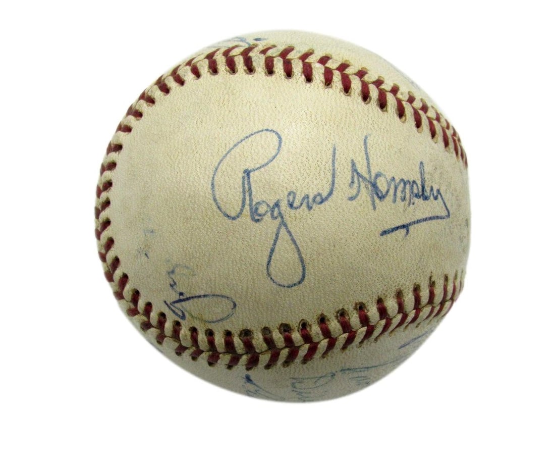 Rogers Hornsby 1956 White Sox Team Signed Baseball Beckett Authenticated 15 Signatures (1 of 8)