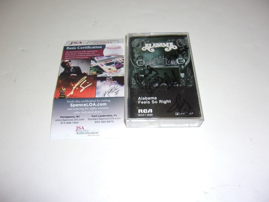 Alabama Feels So Right Signed Cassette Tape JSA COA Randy Owen Gentry Cook (1 of 1)