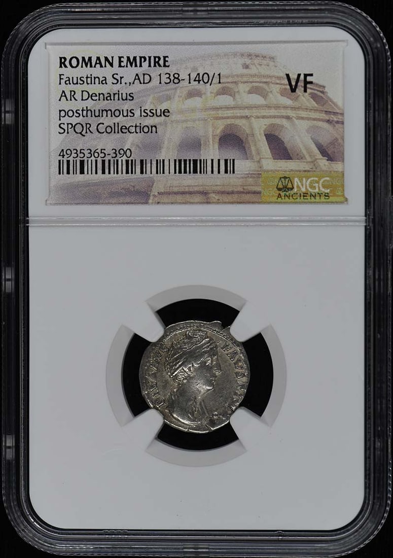 Faustina Sr. Ancient Roman AR Denarius NGC Certified VF20 (1 of 2)