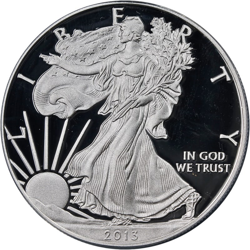 ANACS PR70 DCAM First Strike 2013-W Silver Eagle Dollar Coin (1 of 4)