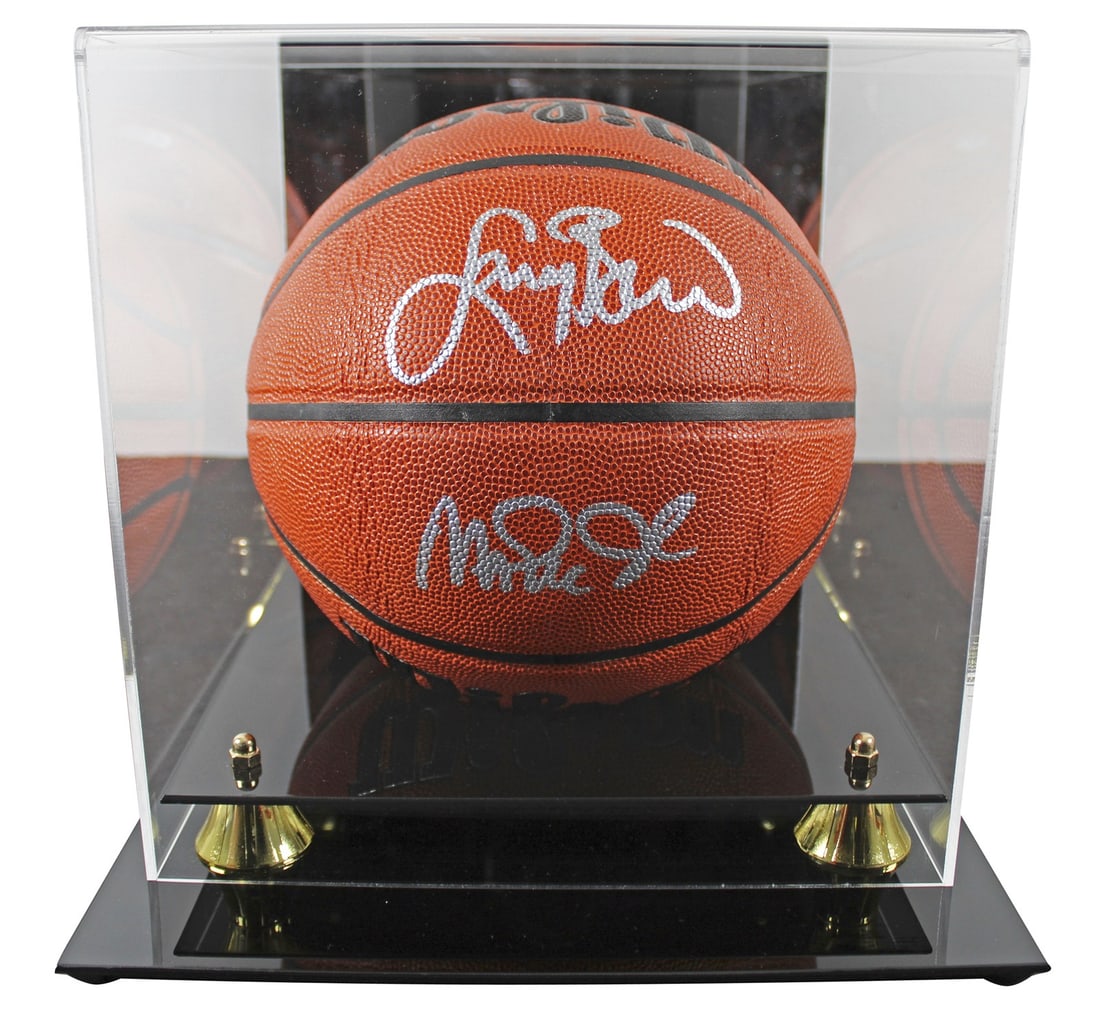 Magic Johnson Larry Bird Signed Wilson Basketball with Beckett Authentication (1 of 4)