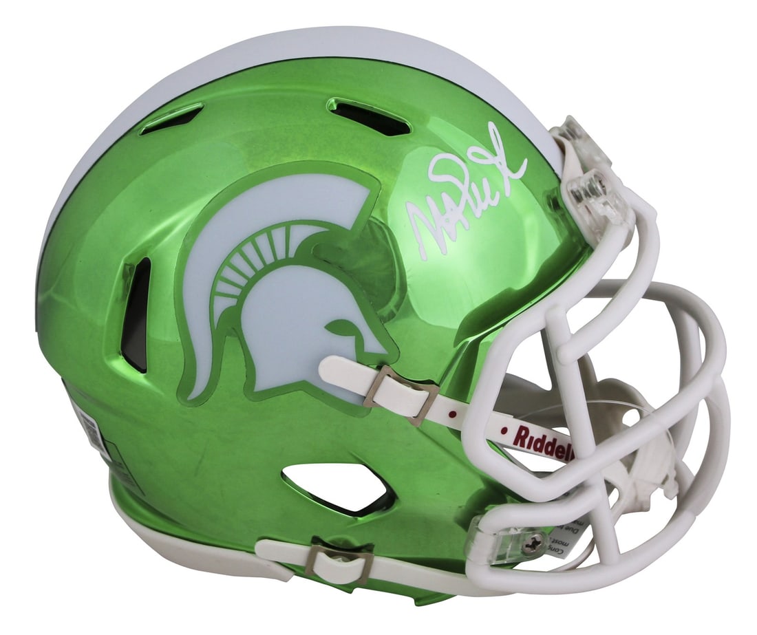 Magic Johnson Signed Michigan State Chrome Mini Helmet BAS Authenticated (1 of 2)