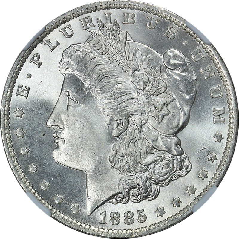NGC MS66 1885-O Morgan Silver Dollar With CAC Sticker Uncirculated (1 of 4)