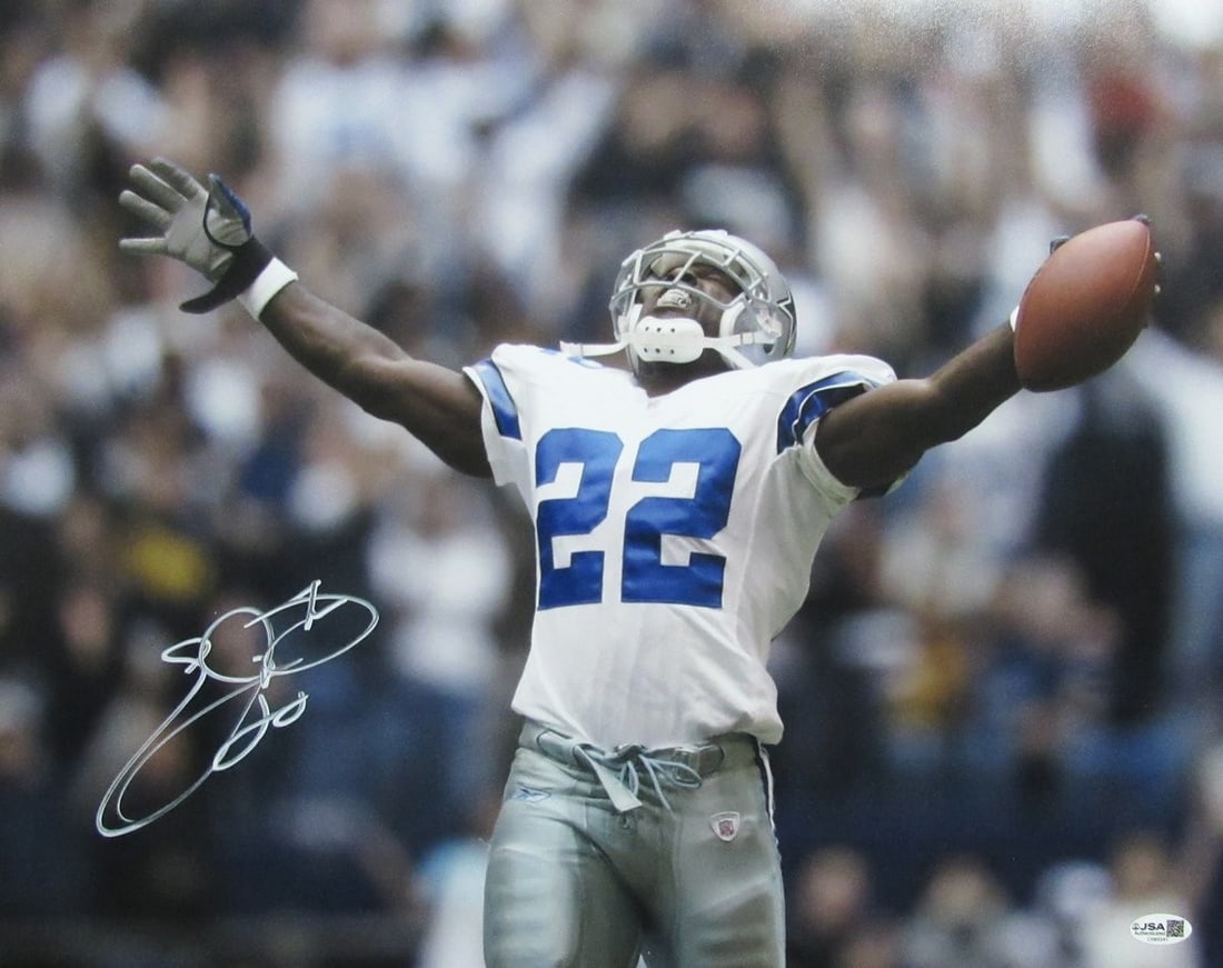 Emmitt Smith Autographed 16x20 Photo Dallas Cowboys JSA Certified (1 of 3)