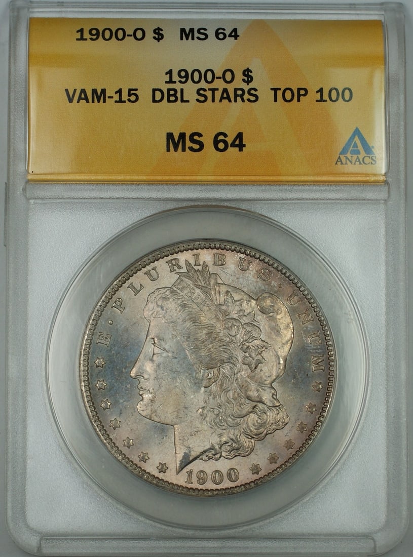 1900-O ANACS MS-64 Silver Morgan Dollar VAM-15 Double Stars (1 of 2)