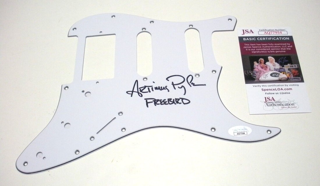 Artimus Pyle Lynyrd Skynyrd Freebird Signed Guitar Pick Guard JSA/COA (1 of 1)