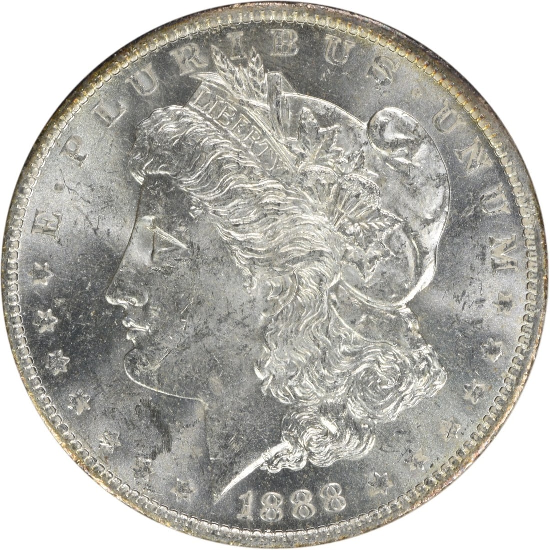 1888-O Morgan Silver Dollar Brilliant Uncirculated Silver Coin: 1888-O Morgan Silver Dollar Brilliant Uncirculated Silver Coin This 1888-O Morgan Silver Dollar is in Brilliant Uncirculated (BU) condition, showcasing its stunning details and shine. The coin feature