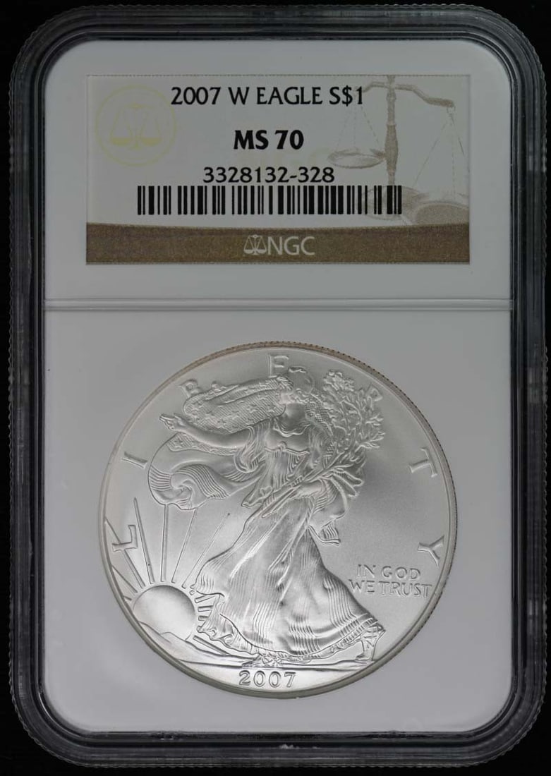 2007 W Silver Eagle S$1 NGC MS70 Perfect Grade Coin (1 of 2)