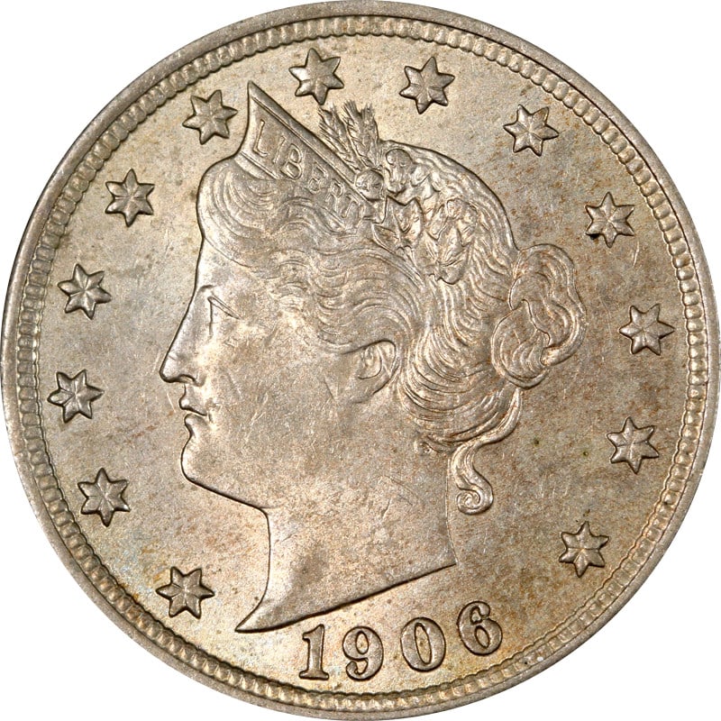 1906 Liberty V Nickel Circulated Nickel Coin: 1906 Liberty V Nickel Circulated Nickel Coin This 1906 Liberty V Nickel is a classic piece of numismatic history, showcasing the iconic Liberty design. The coin is circulated, reflecting its journey t