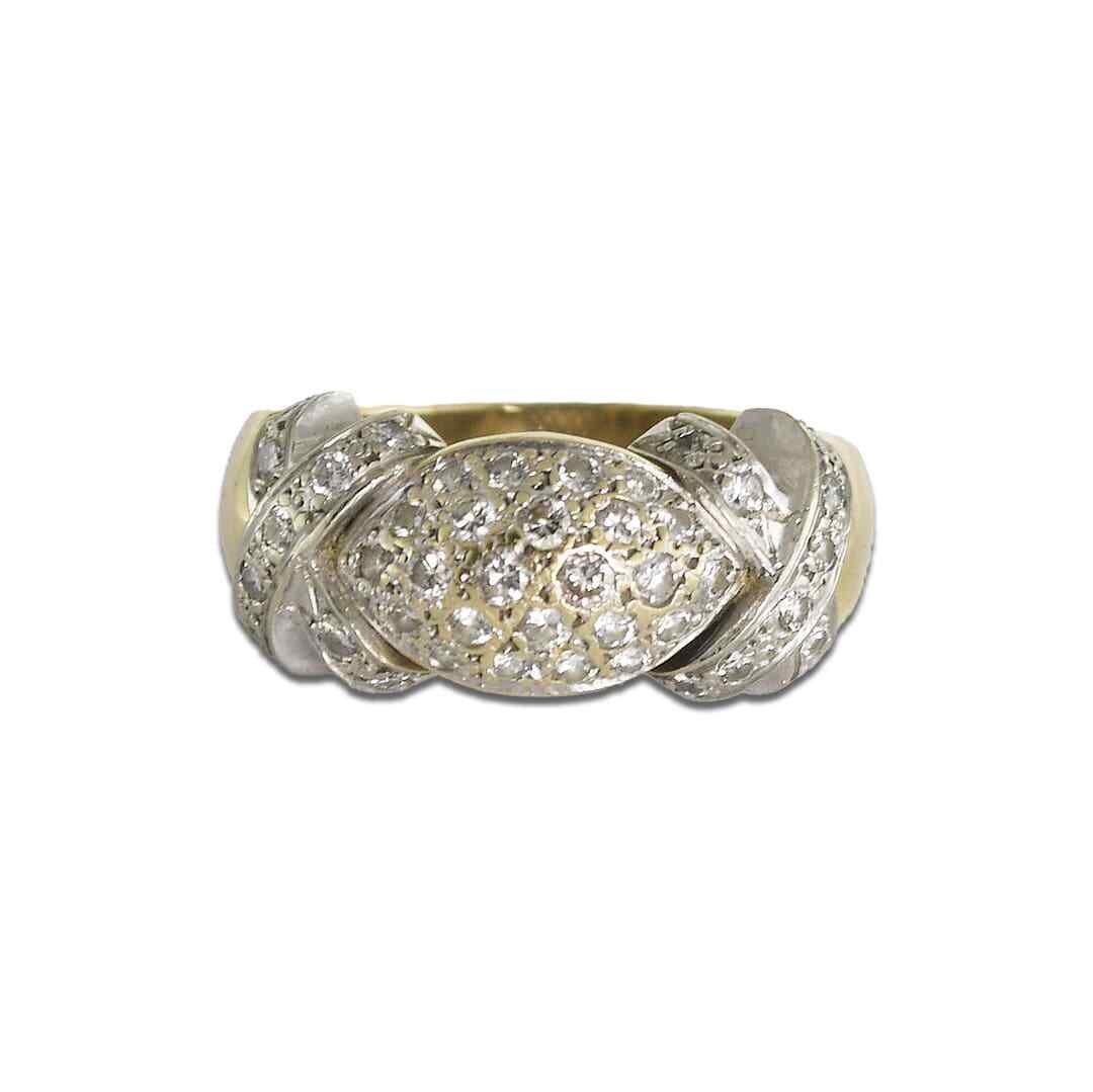 Vintage 14K Yellow Gold Diamond Cocktail Ring 0.50ct Size 6: Vintage 14K Yellow Gold Diamond Cocktail Ring 0.50ct Size 6 This exquisite vintage cocktail ring features a stunning 14K yellow gold design adorned with natural diamonds. The ring showcases round bril