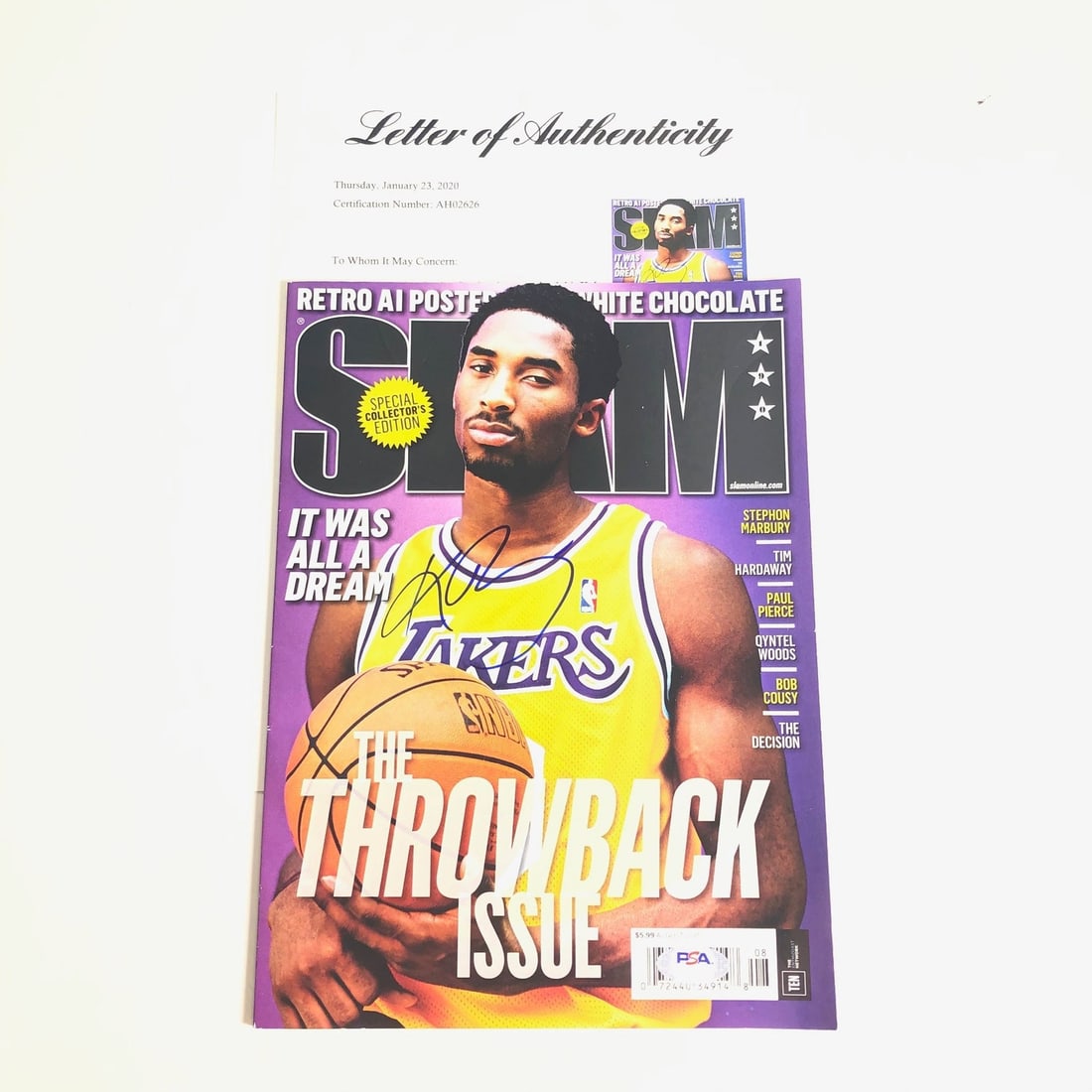 Kobe Bryant Autographed Slam Magazine PSA/DNA Certified Lakers Memorabilia (1 of 5)