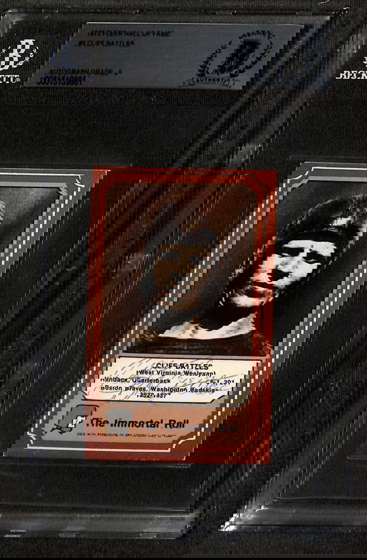 Cliff Battles Signed 1975 Fleer Immortal Roll Card Beckett Authenticated (1 of 1)