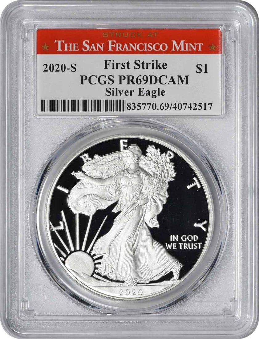 2020-S American Silver Eagle PR69DCAM Proof Coin PCGS San Francisco Mint (1 of 2)