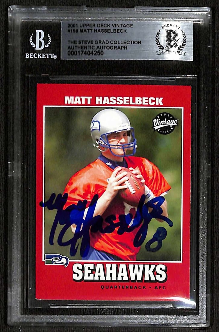 Matt Hasselbeck Signed 2001 Upper Deck Vintage #158 Card Beckett Authenticated (1 of 1)