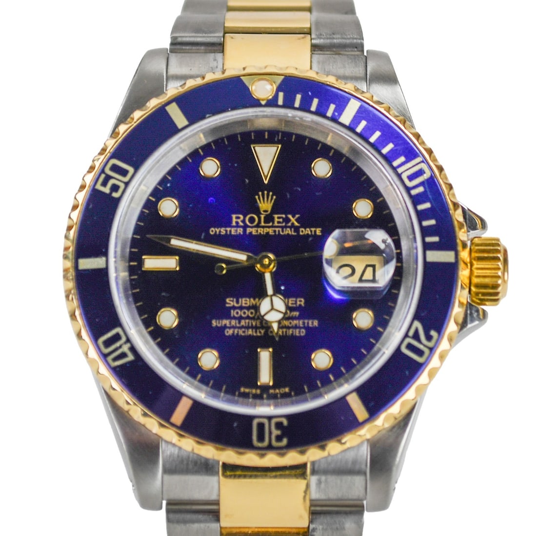 1999 Rolex Submariner Model 16613 Blue Dial 36mm Two-Tone Automatic Watch (1 of 10)