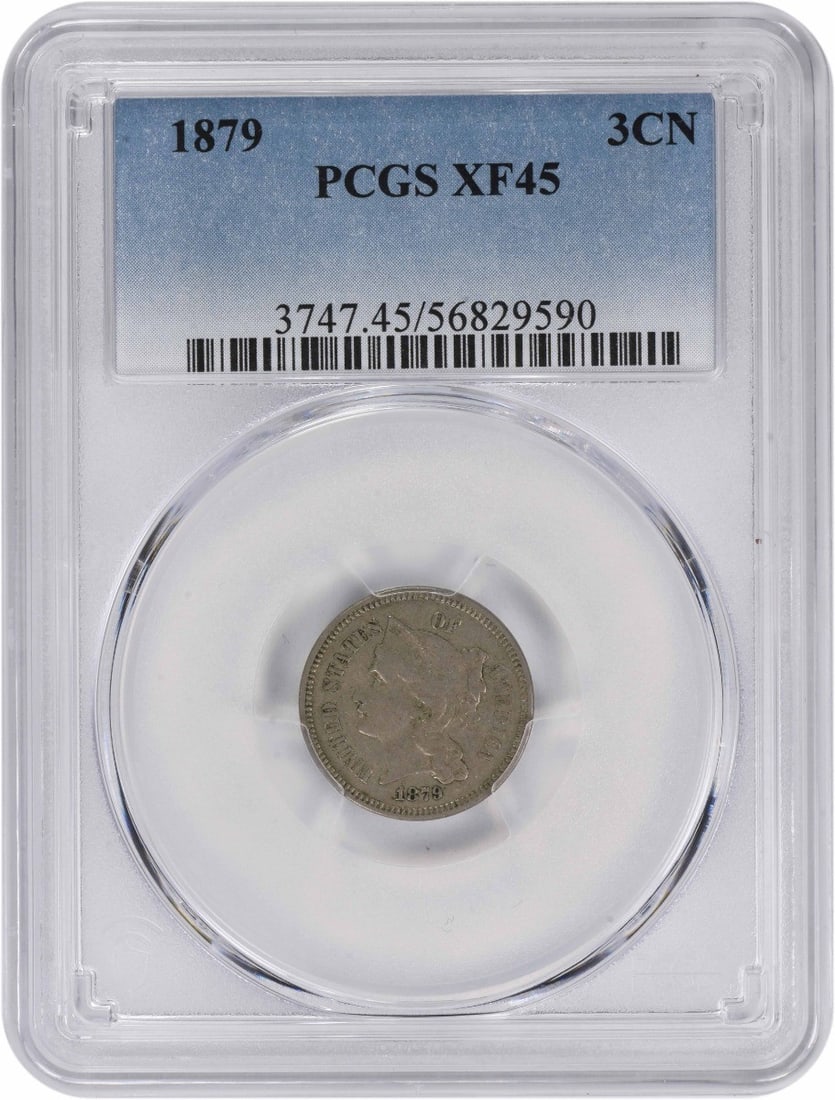 1879 Three Cent Nickel EF45 NGC Certified Philadelphia Mint (1 of 2)