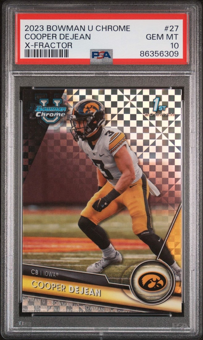 2023 Bowman U Chrome Cooper DeJean #27 Xfractor RC PSA 10 Football Card (1 of 2)