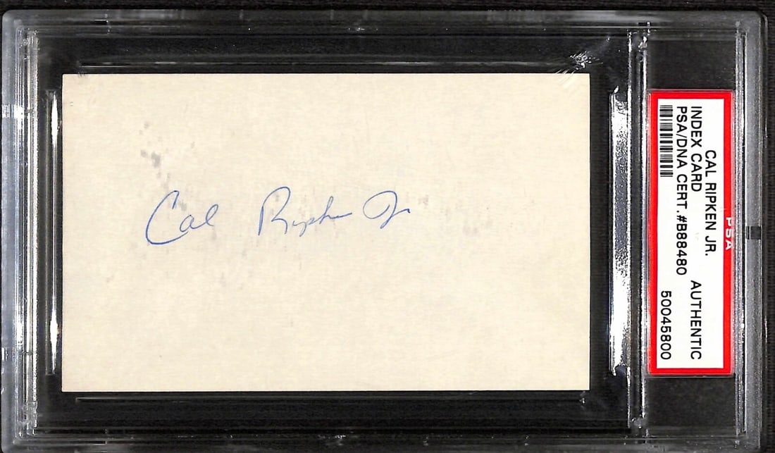 Cal Ripken Jr. Signed Rookie Era 3x5 Index Card PSA/DNA (1 of 1)