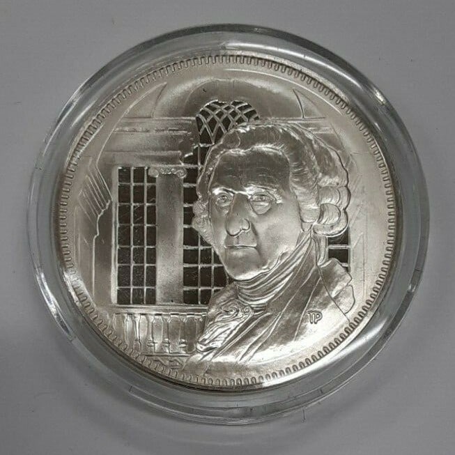 Franklin Mint Sterling Silver Medal Thomas McKean Signer of Declaration (1 of 2)