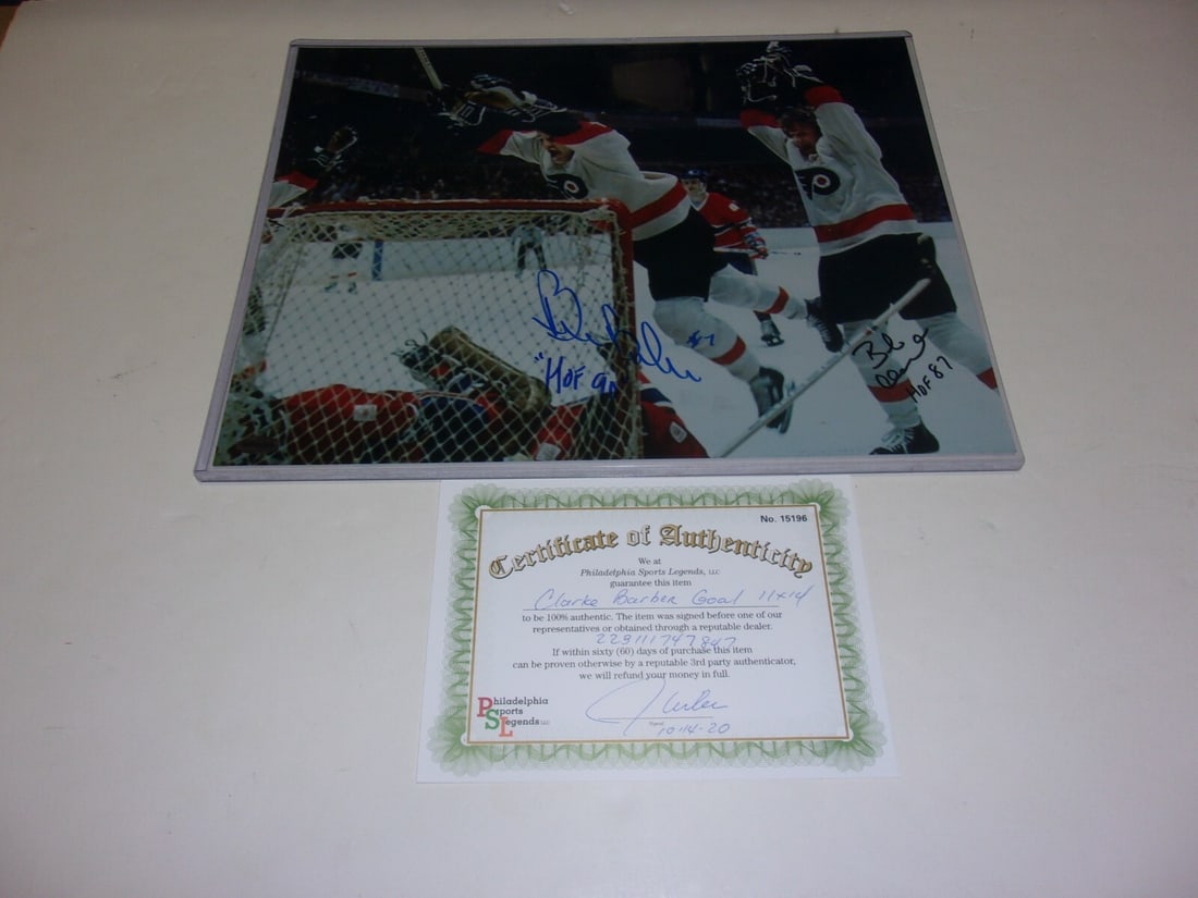 Bob Clarke Bill Barber Signed 11x14 Flyers Photo with COA (1 of 1)