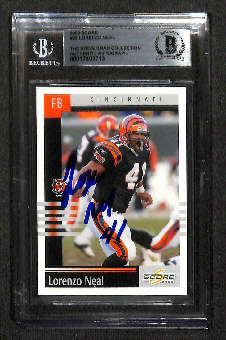 Lorenzo Neal 2003 Score #22 Autographed Card Beckett Authenticated (1 of 1)
