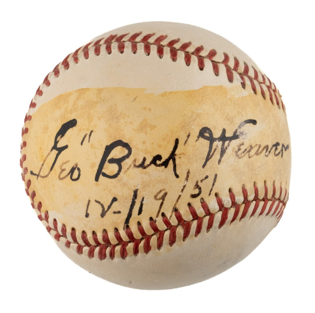 Rare Buck Weaver Single Signed Baseball 1919 Black Sox JSA Authenticated (1 of 3)