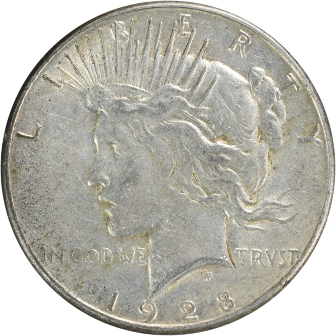 1928-S Peace Silver Dollar EF Uncertified 90% Silver Coin (1 of 2)