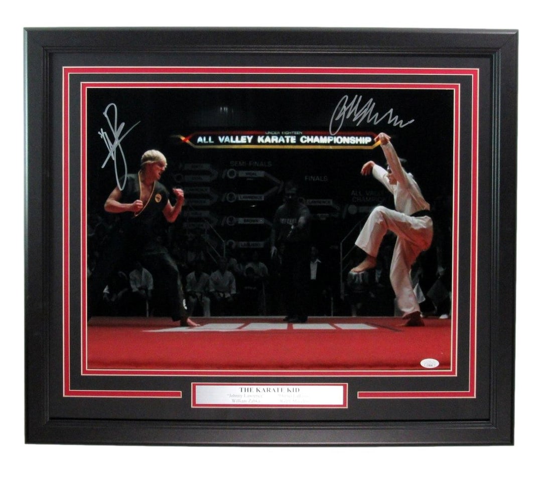 William Zabka Ralph Macchio Signed Karate Kid 16x20 Photo Framed JSA Authenticated (1 of 5)