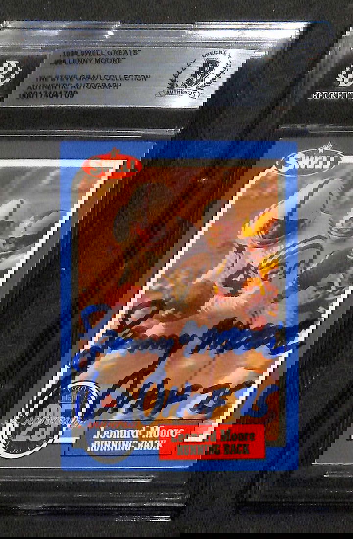 Lenny Moore Signed 1988 Swell Greats #86 Football Card Beckett Authenticated (1 of 1)