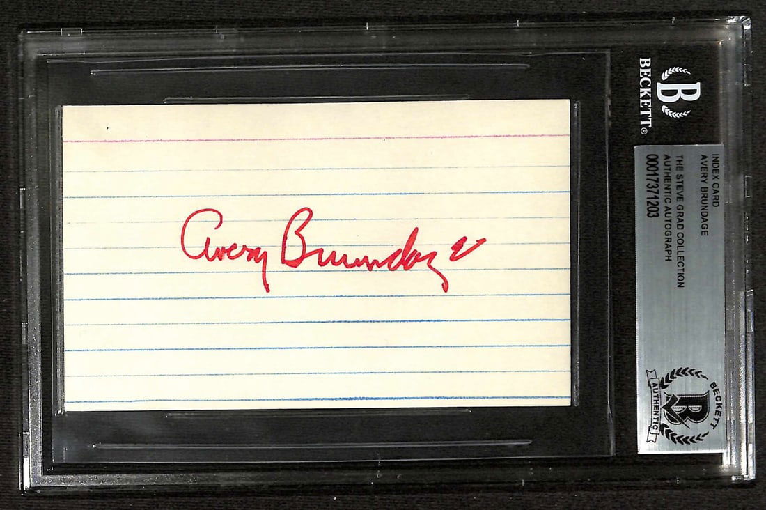 Avery Brundage Signed 3x5 Index Card Beckett Authenticated (1 of 1)
