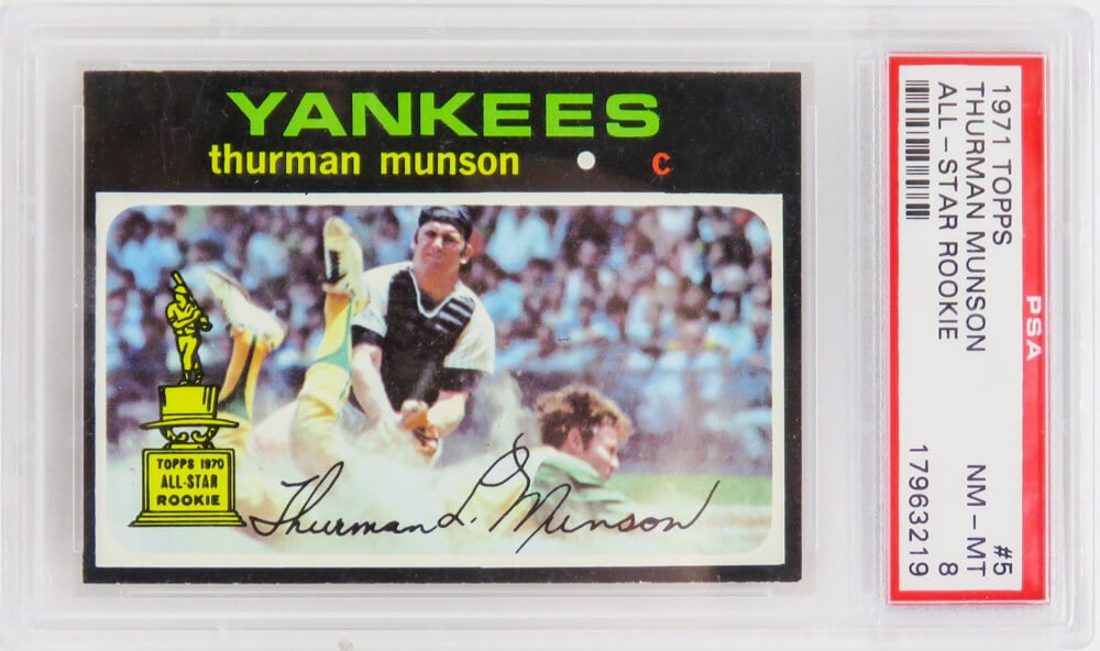Thurman Munson 1971 Topps All Star Rookie Card #5 PSA 8 NM-MT (1 of 2)