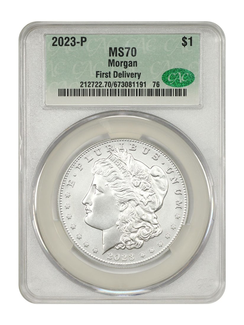 2023-P Morgan Dollar CACG MS70 First Delivery Uncirculated (1 of 4)