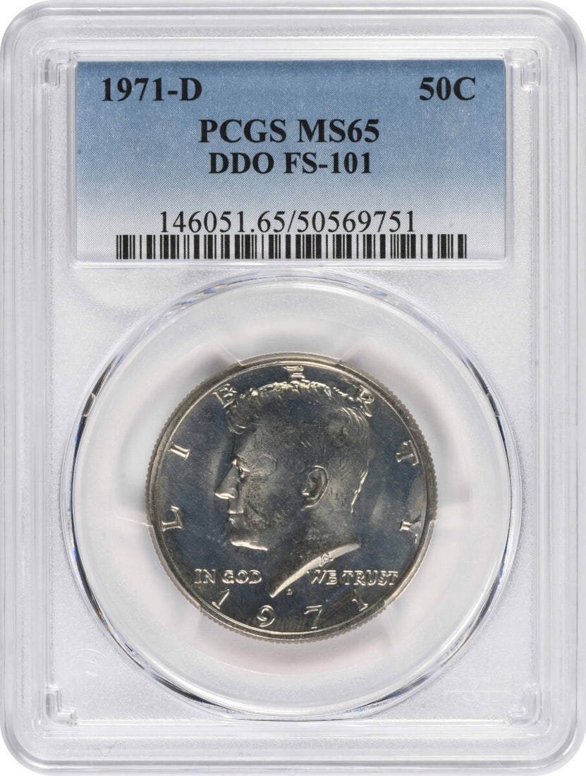 1971-D Kennedy Half Dollar MS65 PCGS Uncirculated Denver Mint DDO (1 of 2)